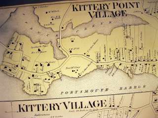 Kittery & Kittery Point, Maine, 1872 handcolored map  