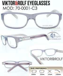 EyezoneCo] VIKTOR&ROLF 70 0001 3 Eyeglass Full Rim Purple Frame w 
