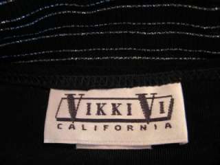 VIKKI VI TRAVEL COLLECTION Black Silver Metallic Travel Knit Tunic 1X 