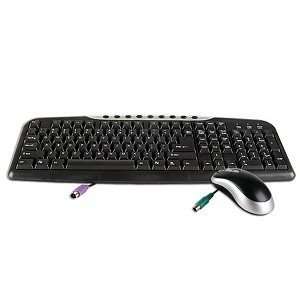  PS/2 Multimedia Keyboard & Optical Scroll Mouse Kit (Black 