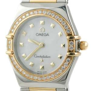 Omega Constellation Mother Of Pearl Diamond Gold & Steel Mini Ladies 