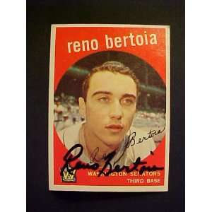 Reno Bertoia Washington Senators #84 1959 Topps Autographed Baseball 