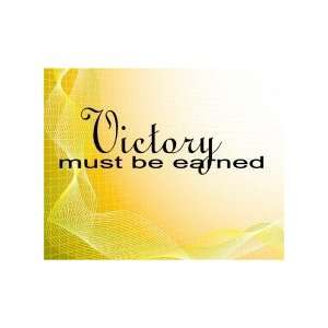Victory must be earned   Removeable Wall Decal   selected color Navy 