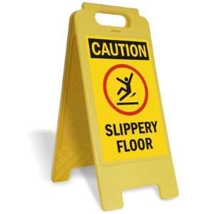  Caution Slippery Floor W/Graphic FloorBoss XL Floor Sign 