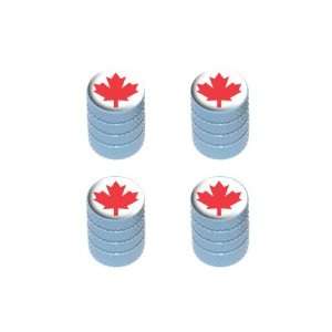   Canada Maple Leaf   Tire Rim Valve Stem Caps   Light Blue Automotive