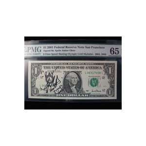  Signed Ohno, Apollo $1 2001 Federal Reserve Note San 