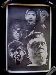 Frankenstein Universal Monsters 1971 poster on linen  