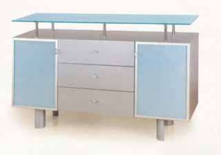 Boutique Modern Glass Top Buffet Table / Home Furniture  