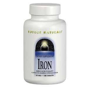 Iron Chelate 25mg 250 tabs, Source Naturals