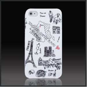   France Eiffel Tower Wine White hard case cover for Apple iPhone 4 4G