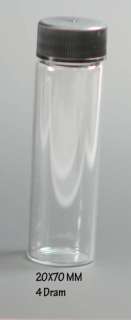 36 pcs 4 dram 15ml CLEAR glass vials w/pp caps 21x70mm  