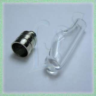 Mini Clear Glass Vial Bottle W Cap (Bubble Pendant)  