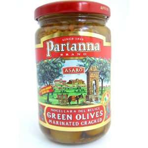 Green Olives Cracked and Marinaded in Oil (10.2 ounce) (Pack of 3 