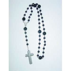  Lutheran Rosary, Prayer Beads   Black Czech Glass 