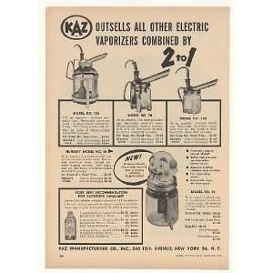  1955 KAZ Vaporizers Clown Head 4 Models Trade Print Ad 