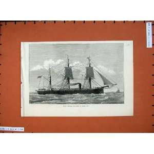  1875 Ship Vanguard Sunk Irish Coast Sailing Sea Print 