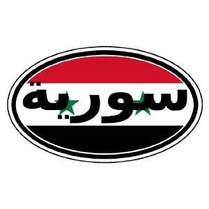  Syria in Arabic and Syrian Flag Car Bumper Sticker Decal 