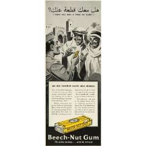  1943 Ad Arabic Language Beech Nut Chewing Gum Arabians 