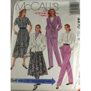 McCalls 4470 Pattern Misses Wrap Jacket,Tie Belt,Blouse,Ascot,Skirt 