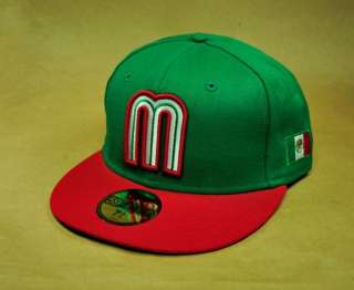 NEW ERA 59FIFTY WORLD BASEBALL MEXICO TEAM FITTED HAT CAP GREEN RED 