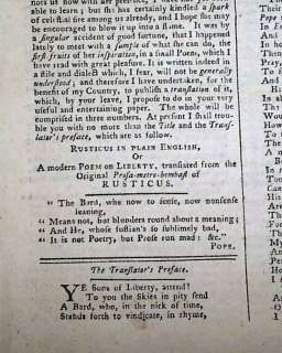 Townshend Acts Non Importation 1769 Newspaper Sons Liberty Poem Slave 