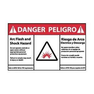  DGA63AP   Danger, Arc Flash Hazard, Bilingual, , 3 X 5 