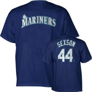 Richie Sexson Majestic Name and Number Navy Seattle Mariners T Shirt 