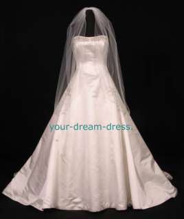 Bridal Wedding Veil S5123VL Fingertip Length Diamond White Silver 