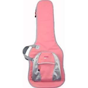  Gig Bag for Dreadnought Guitar w/Pink and Silver Exterior 