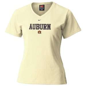  Nike Auburn Tigers Vanilla Ladies Classic School T shirt 