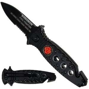  3.5 Tiger USA Fire Fighter Spring Assisted Rescue Knife 