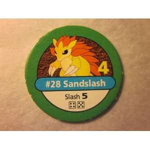 Pokemon Master Trainer 1999 Pokemon Chip Green #28 Sandslash 4 Slash 5