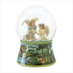 ANGEL Tea Party Picnic WATERGLOBE/Snowglobe/Waterball MUSIC BOX 