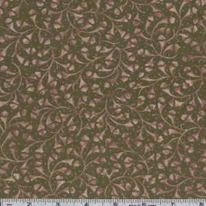  45 Wide Acorn Hollow Flannel Swirls Moss Fabric By The 