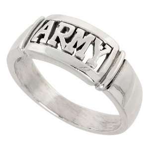 Sterling Silver United States ARMY Band (Available in Sizes 8 to 14 