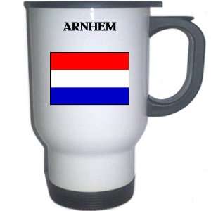  Netherlands (Holland)   ARNHEM White Stainless Steel Mug 
