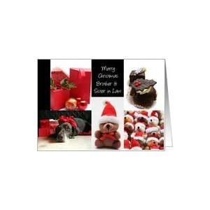  brother & sister in law christmas red collage card Card 
