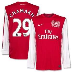  11 12 Arsenal Home L/S Jersey + Chamakh 29 Sports 