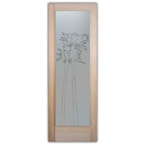   French Frosted Glass Door 2/0 x 6/8 1 3/8 Thick Wood