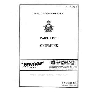  Chipmunk Aircraft Part List Manual De Havilland Canada Books