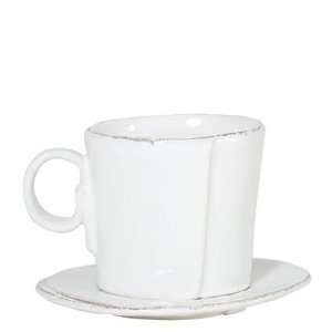  Vietri Lastra White Espresso Cup and Saucer