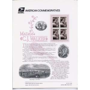 USPS American Commemorative Stamp Panel #533 Madam C.J. Walker, Black 