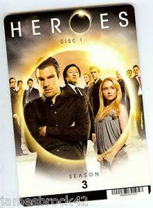 Backer Card HEROES Season 3 Disc 1 TV Series  