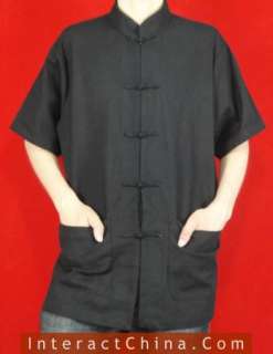Black Cotton Kungfu Martial Art Tai Chi Clothing Shirt #121 