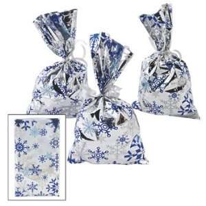Metallic Snowflake Goody Bags   Party Favor & Goody Bags & Cellophane 