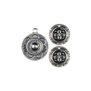  3pc Round Flower Accent Silver   Jewelry Basics Accent 