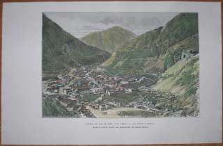 1893 Reclus print RAILWAY LIMA TO LA OROYA AT CHICLA, PERU (#46 
