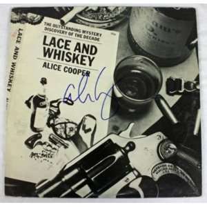   ALICE COOPER SIGNED LACE AND WHISKEY ALBUM COVER JSA 