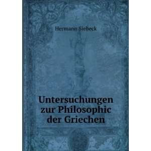   zur Philosophic der Griechen Hermann Siebeck  Books
