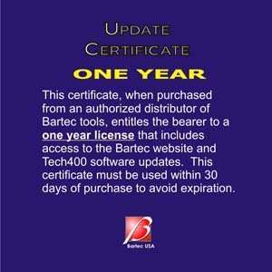  TECH400 Update 1 Year License Automotive